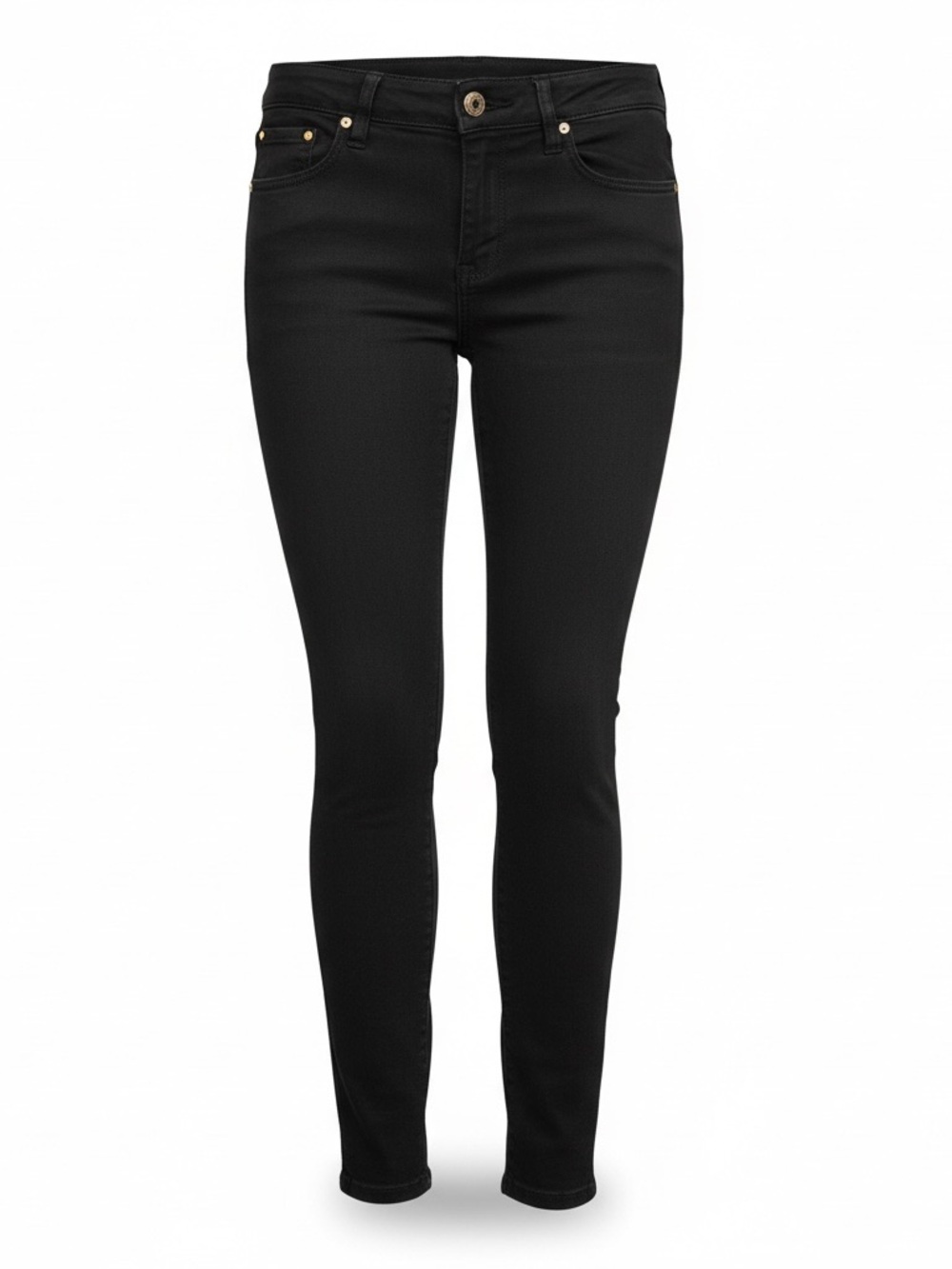 Guess Slim High-Rise Black Skinny Jeans with Gold Hardware Classic Diamond Logo